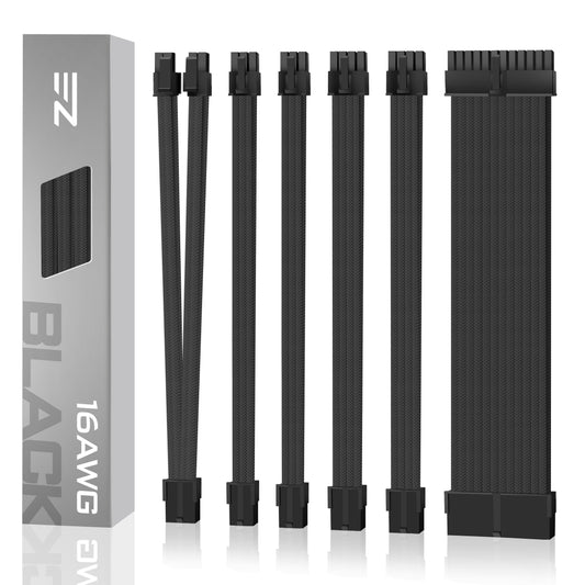 16 AWG NYLON PSU EXTENSION - BLACK