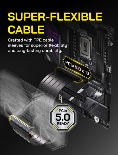PCI-e 5.0 Riser Cable- 400mm/ Right Angle