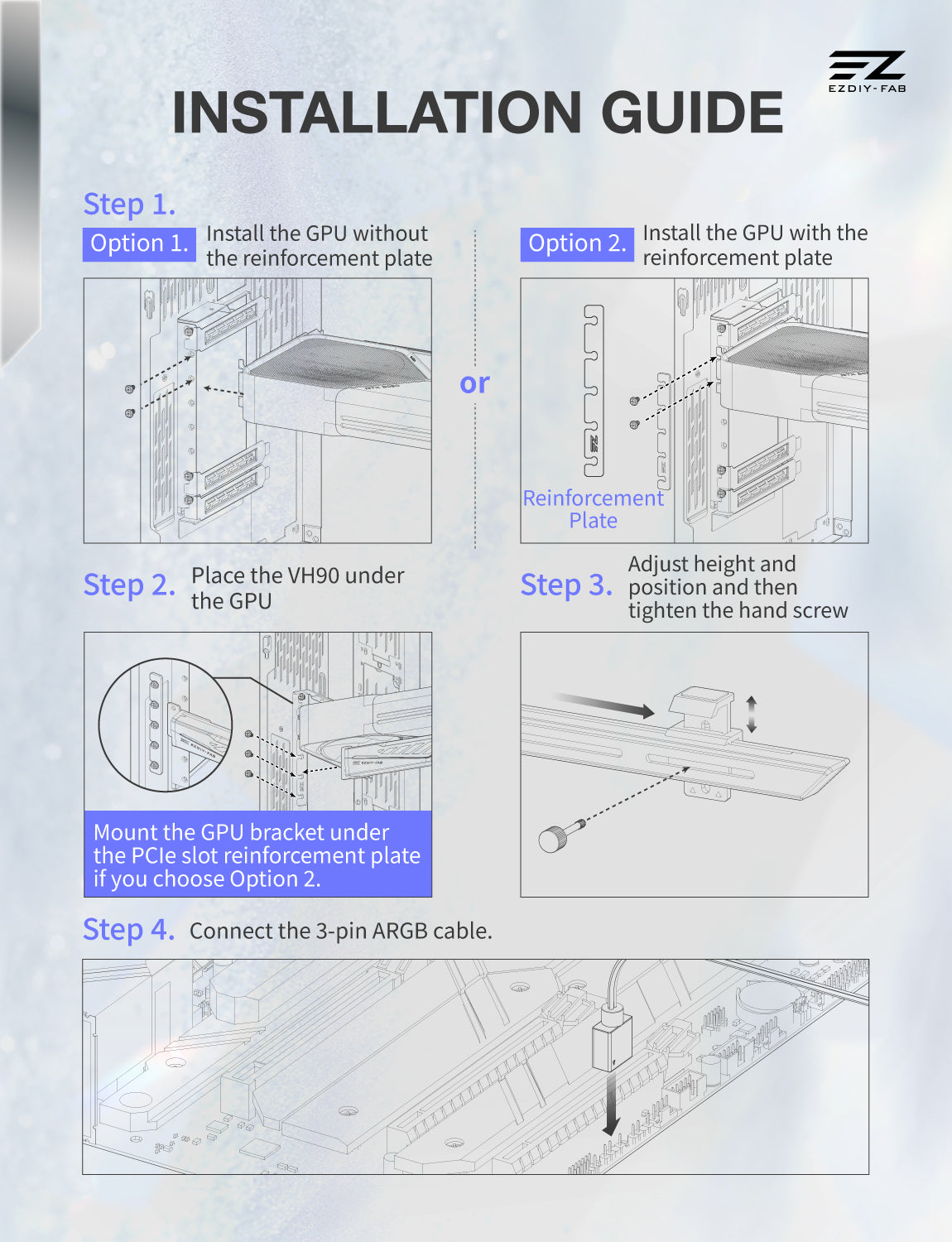VH90 ARGB GPU Support Bracket