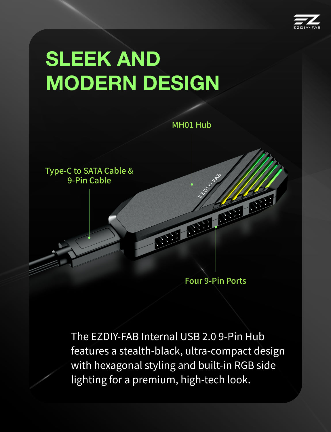 MH01 Internal USB2.0 9-Pin Hub