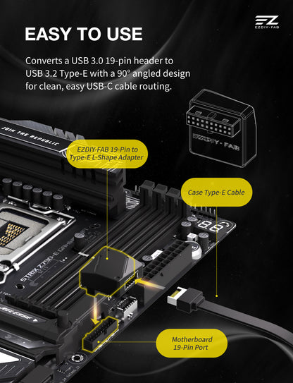 MA03 USB 3.2 Gen 1/USB 3.0 Front Panel Header 19-Pin to Type-E L-Shape Adapter