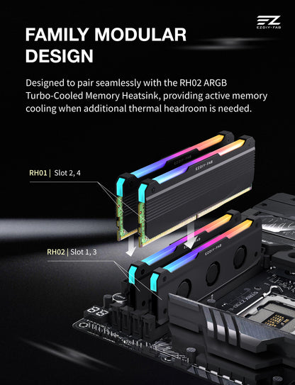 RH01 ARGB RAM Memory Cooling Heatsink-2 Pack