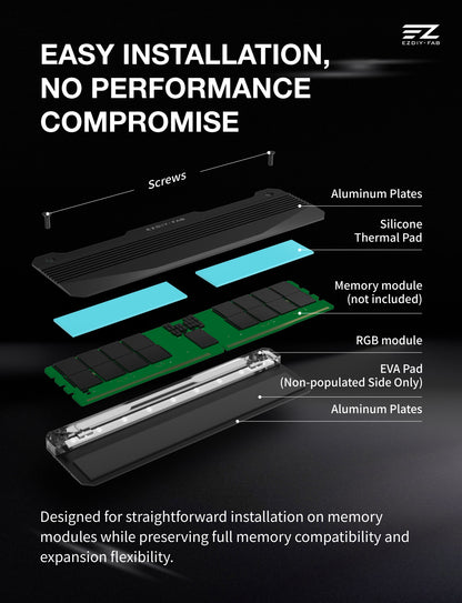 RH01 ARGB RAM Memory Cooling Heatsink-2 Pack