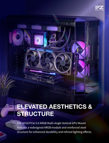 AH18 PCIe 5.0 ARGB Multi-Angle Vertical GPU Mount