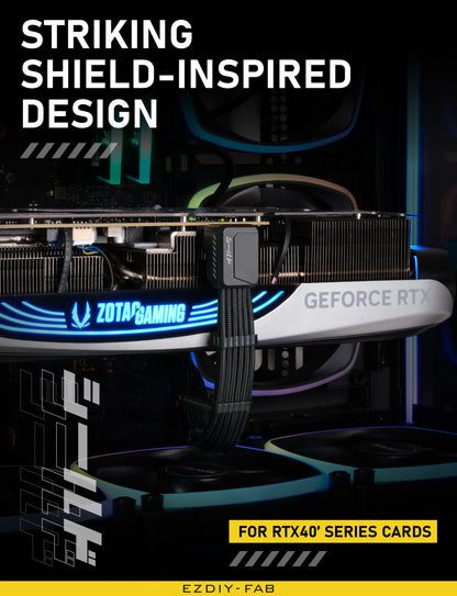 Shield PCIe 5.1 GPU Cable with 90° 12V-2x6 Adapter