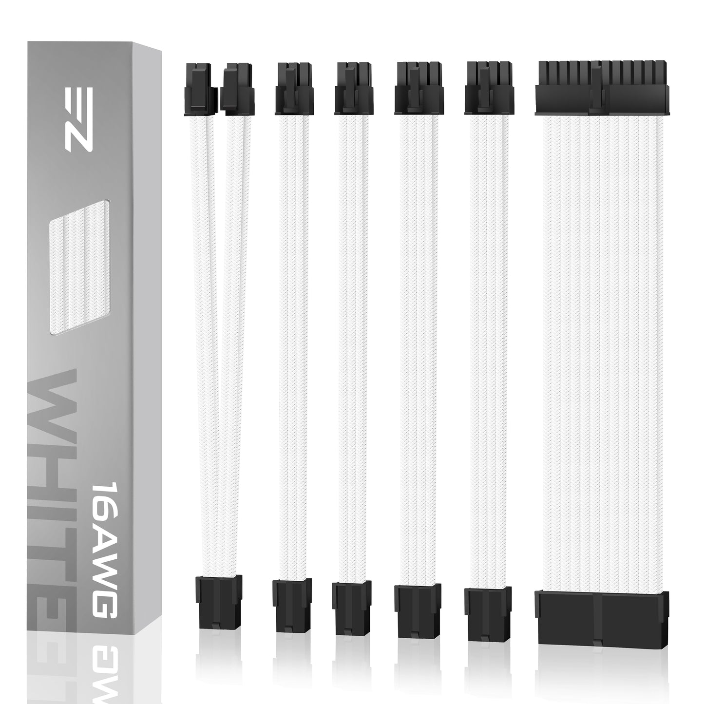 16 AWG NYLON PSU EXTENSION - WHITE