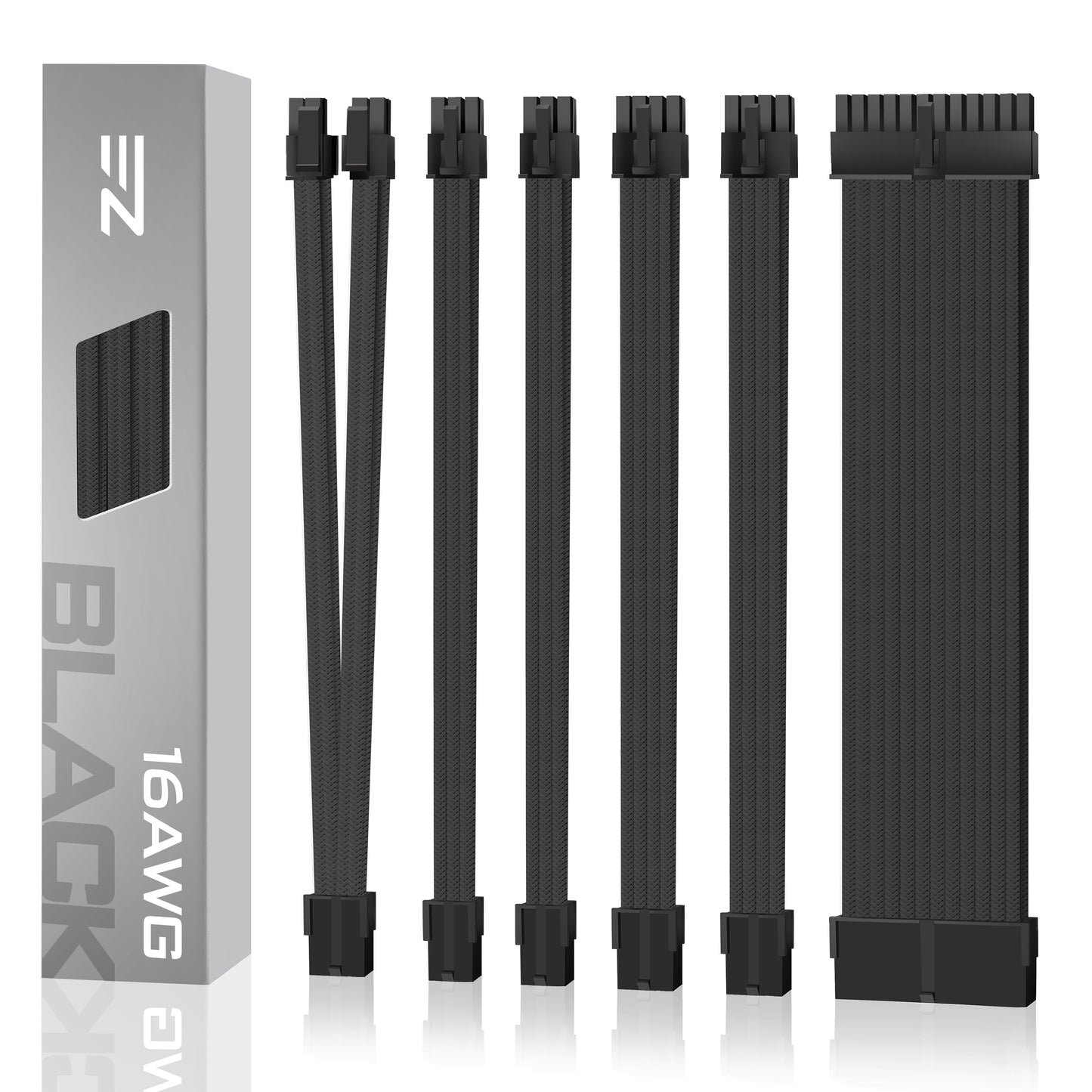 16 AWG NYLON PSU EXTENSION - BLACK