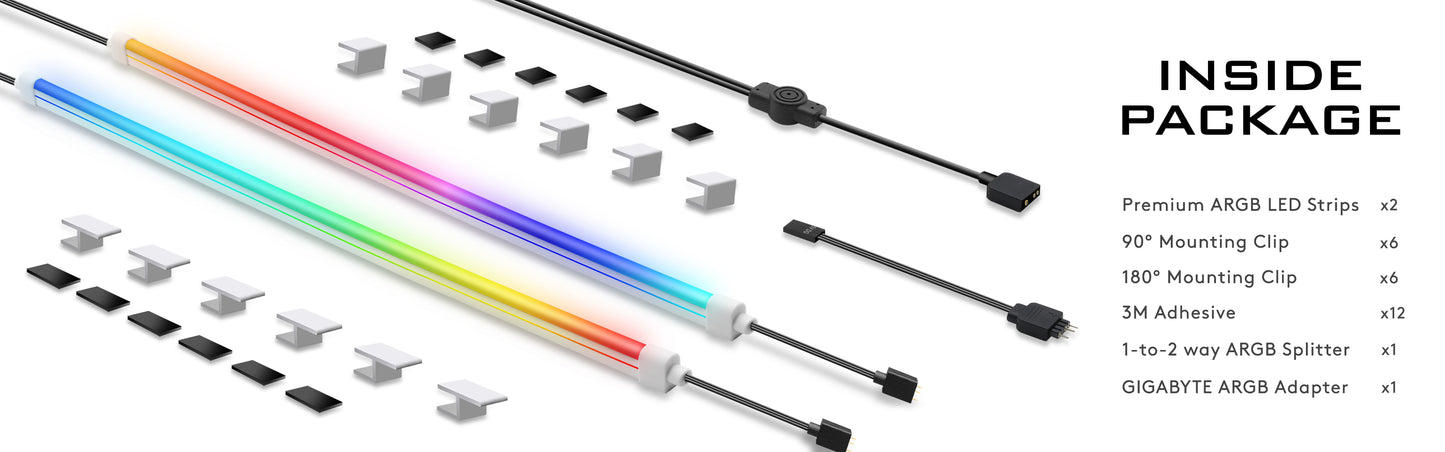Premium PC ARGB Lighting Strip and Mounting Clip