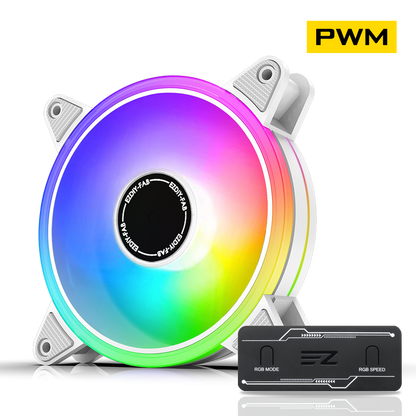White Moonlight 120mm RGB Gehäuselüfter mit PWM Lüfter-HUB