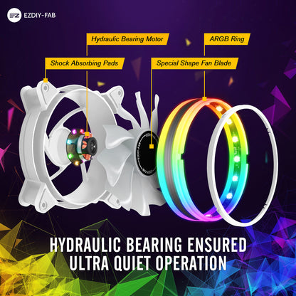 White Moonlight 120mm RGB Gehäuselüfter mit Lüfter-Hub X und Fernbedienung