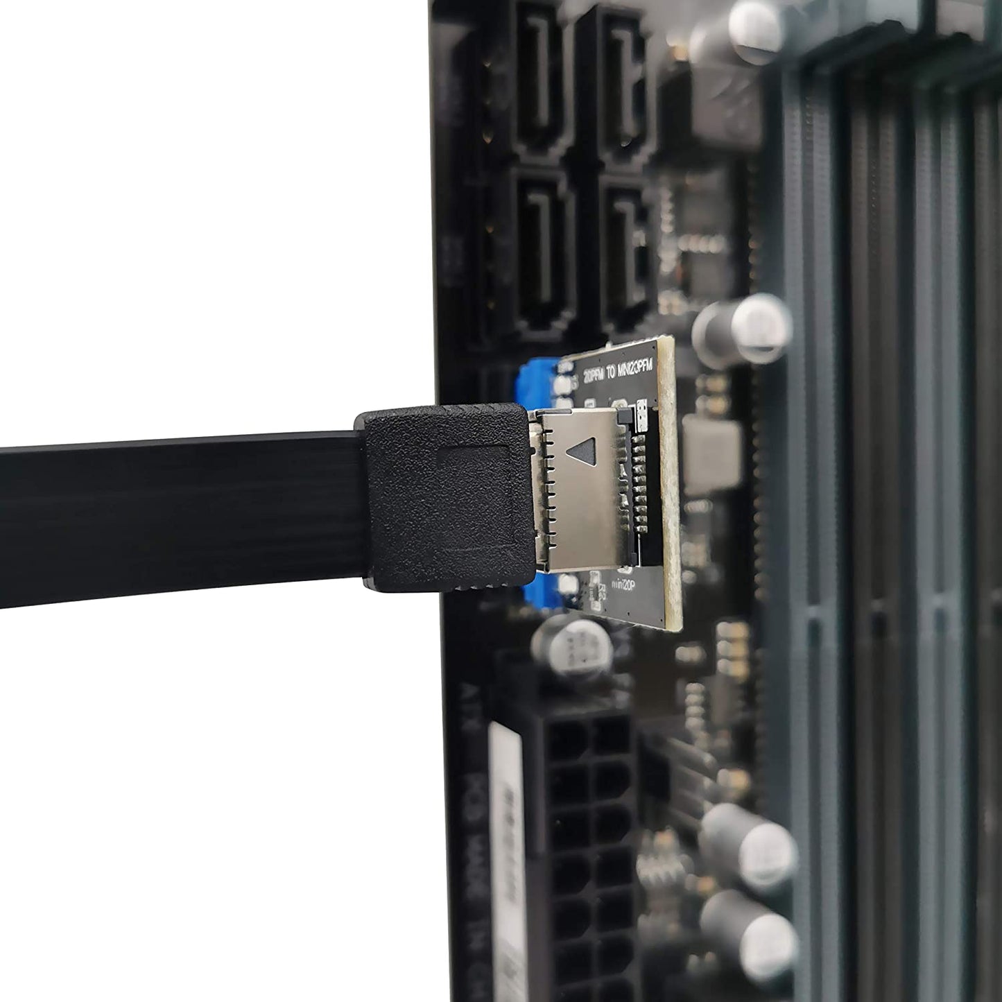 USB 3.0 (3.1 Gen 2) Internal (19-Pin) Header to USB 3.1/3.2 Type-C (20-Pin) A-Key Front Panel Adapter