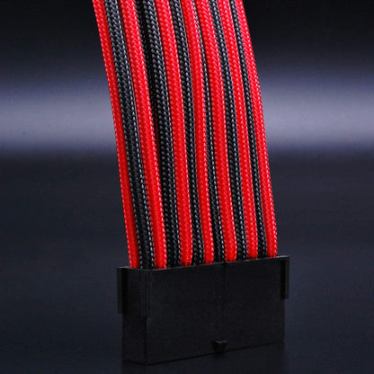 16 AWG NYLON PSU EXTENSION - BLACK/RED