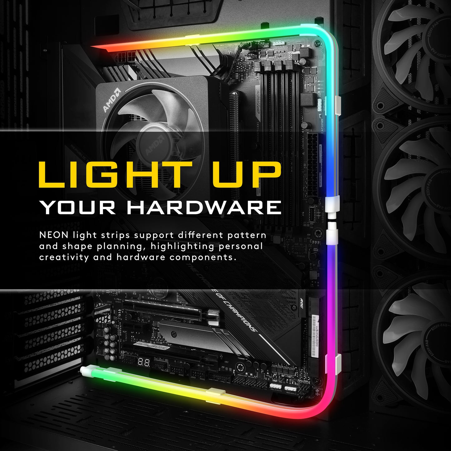 Premium PC ARGB Lighting Strip and Mounting Clip