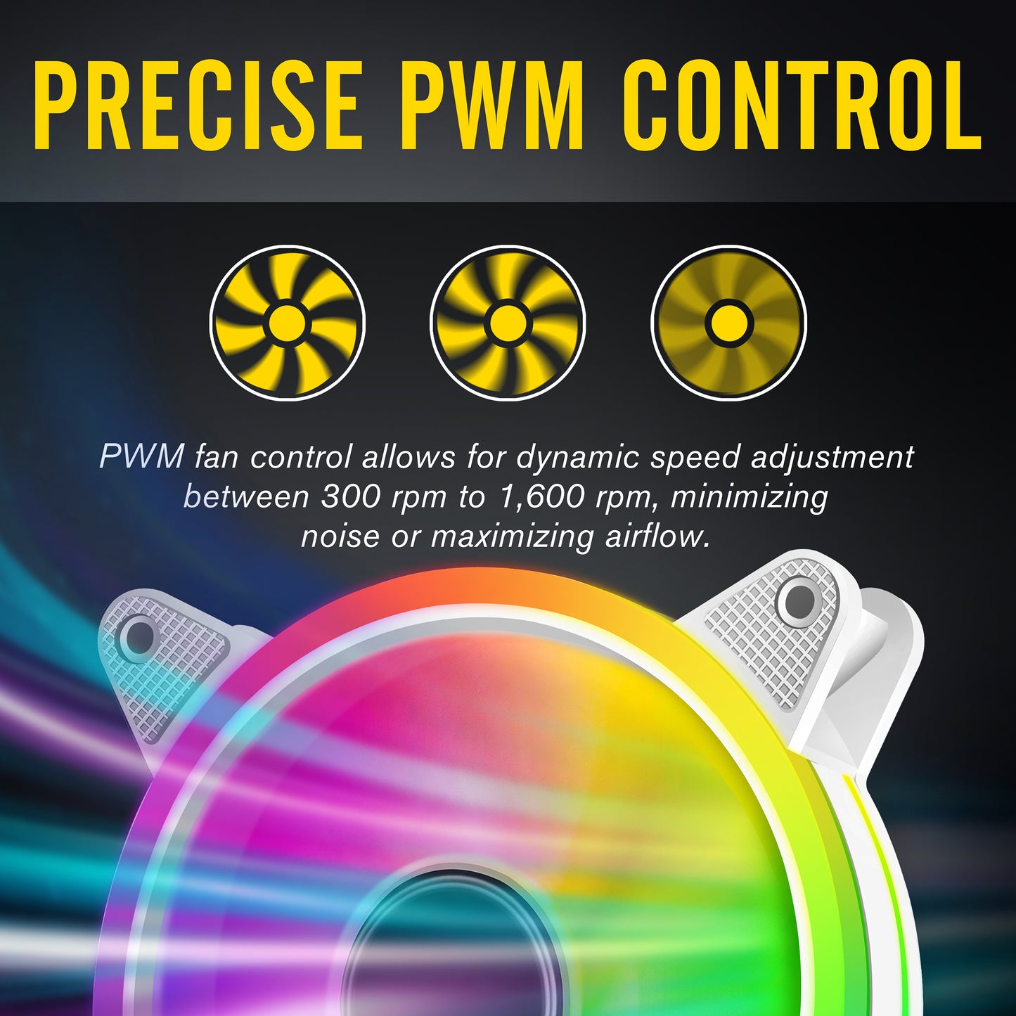 White Moonlight 120mm RGB Gehäuselüfter mit PWM Lüfter-HUB