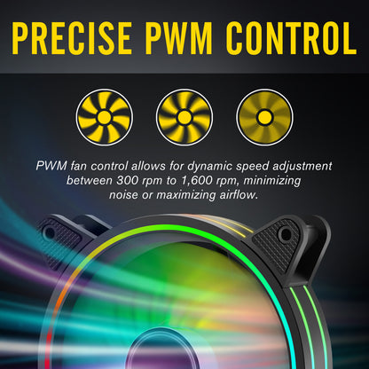 Moonlight 120mm RGB Gehäuselüfter mit PWM-Lüfter-Hub