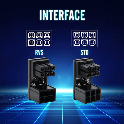 GPU 6-Pin U-Turn 180°-Anschluss (Standard+Reverse) – 2er-PACK