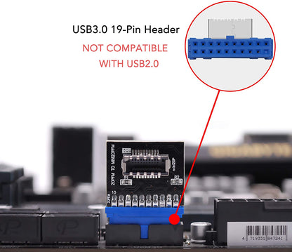 USB 3.0 (3.1 Gen 2) Internal (19-Pin) Header to USB 3.1/3.2 Type-C (20-Pin) A-Key Front Panel Adapter