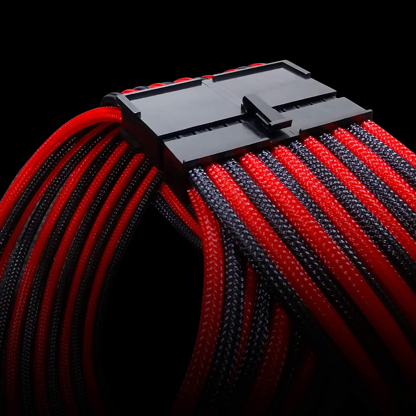 16 AWG NYLON PSU EXTENSION - BLACK/RED