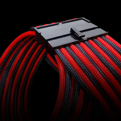 16 AWG NYLON PSU EXTENSION - BLACK/RED