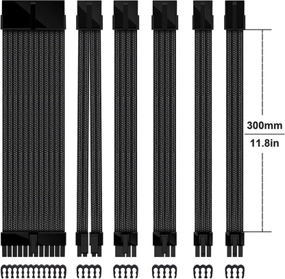 16 AWG NYLON PSU EXTENSION - BLACK