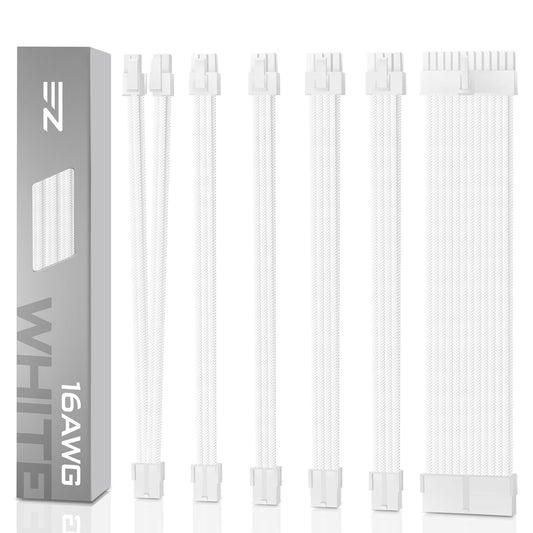 16 AWG NYLON PSU EXTENSION - WHITE CONNECTOR