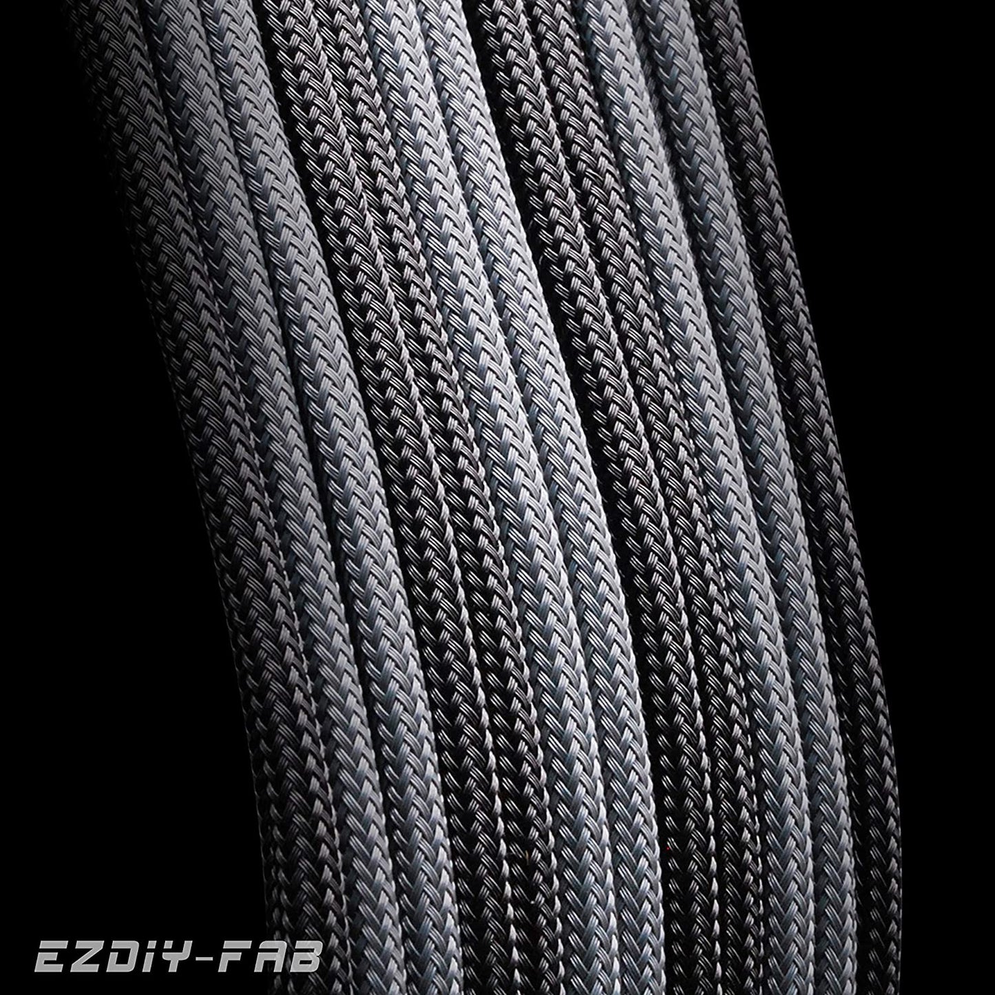 16 AWG NYLON PSU EXTENSION - BLACK/GRAY