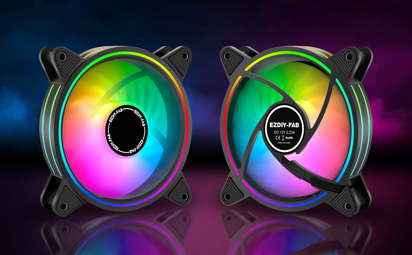 Moonlight 120mm RGB Gehäuselüfter mit Lüfter-Hub X und Fernbedienung