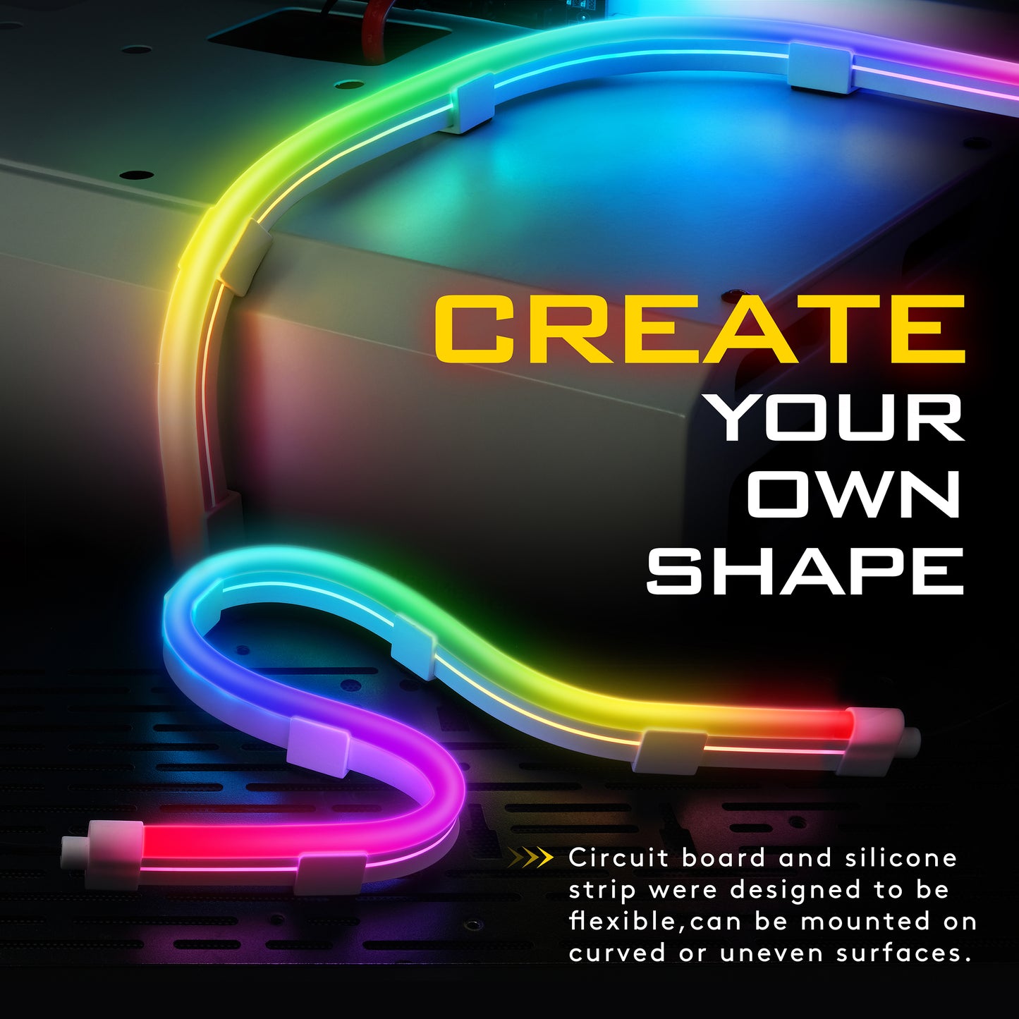Premium PC ARGB Lighting Strip and Mounting Clip