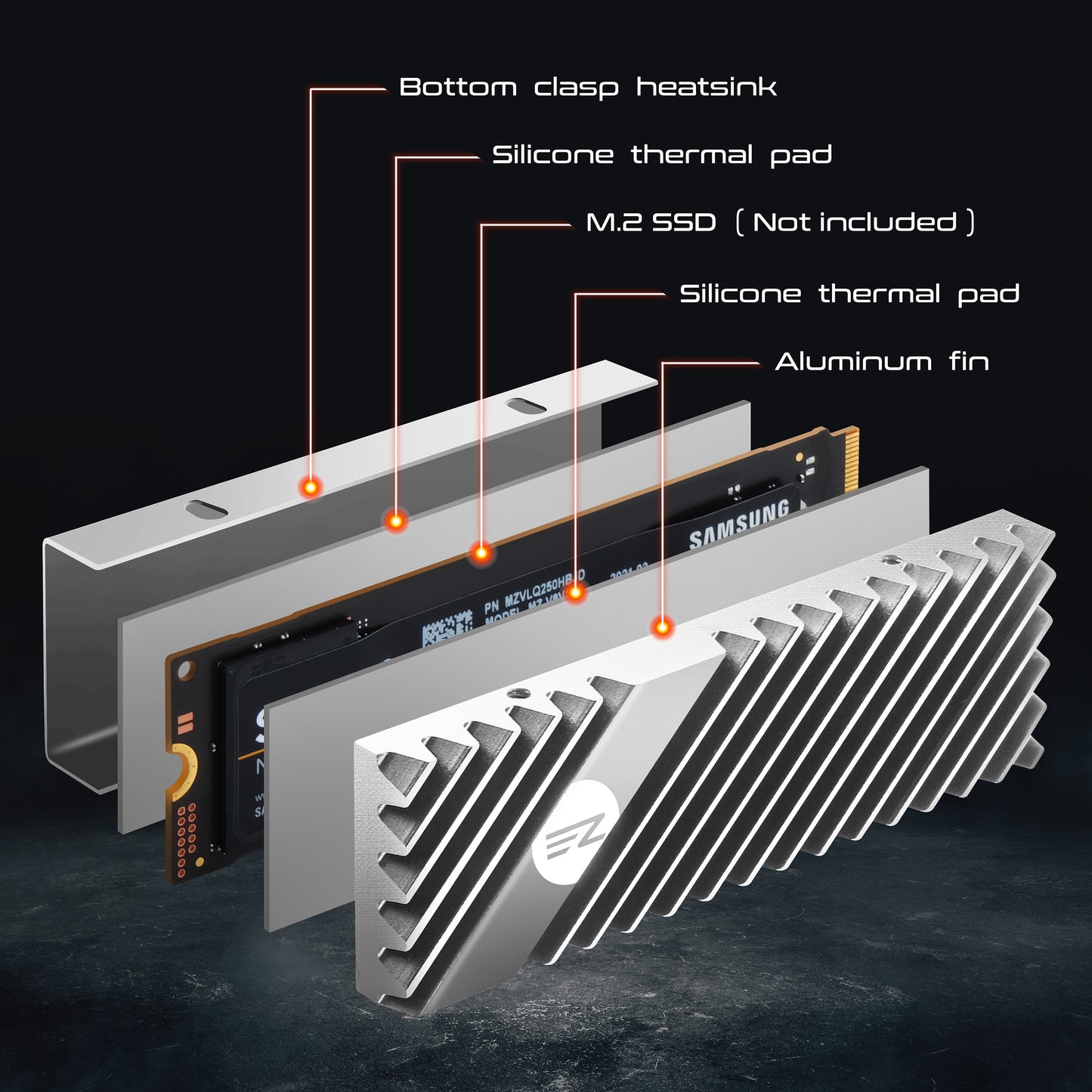 High Performance M.2 SSD Heatsink