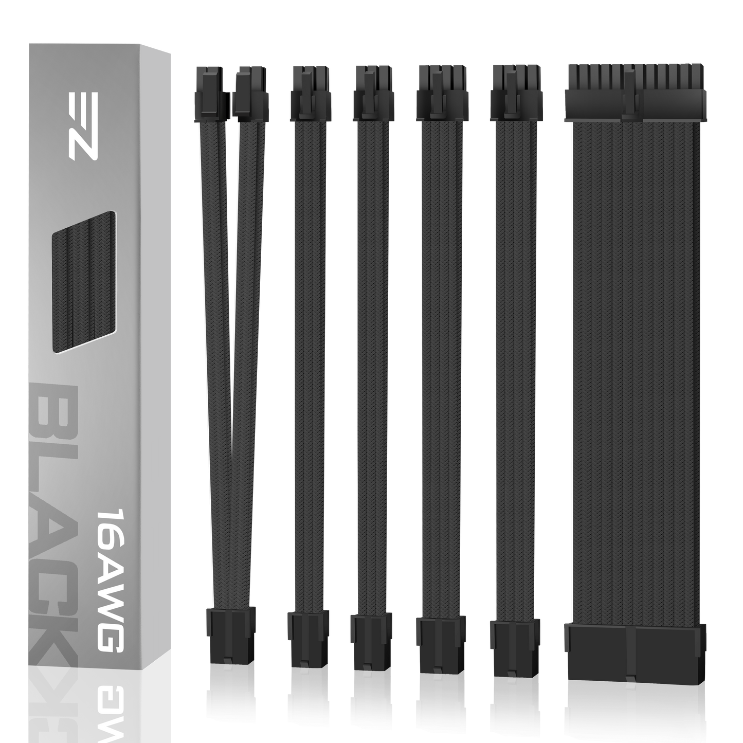16 AWG NYLON PSU EXTENSION - BLACK