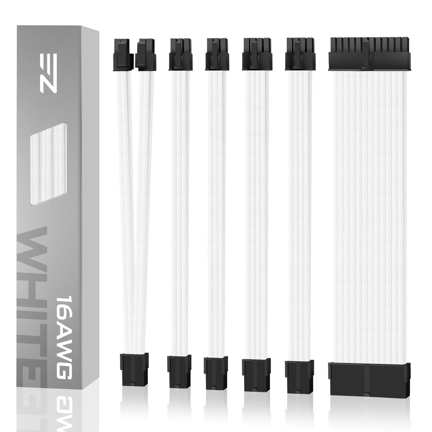 16 AWG NYLON PSU EXTENSION - WHITE
