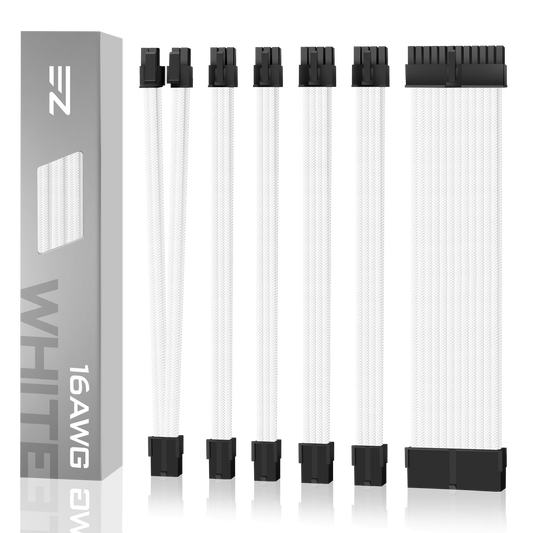 16 AWG NYLON PSU EXTENSION - WHITE