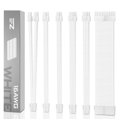 16 AWG NYLON PSU EXTENSION - WHITE CONNECTOR